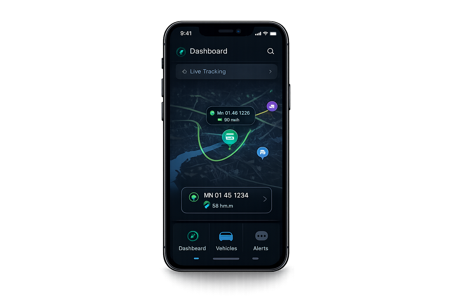 GPS tracking mobile dashboard